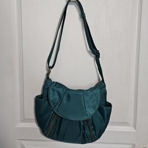 Travelon Crossbody Bag Foldover Flap Teal Anti-theft RFID Blocking Secure Travel
